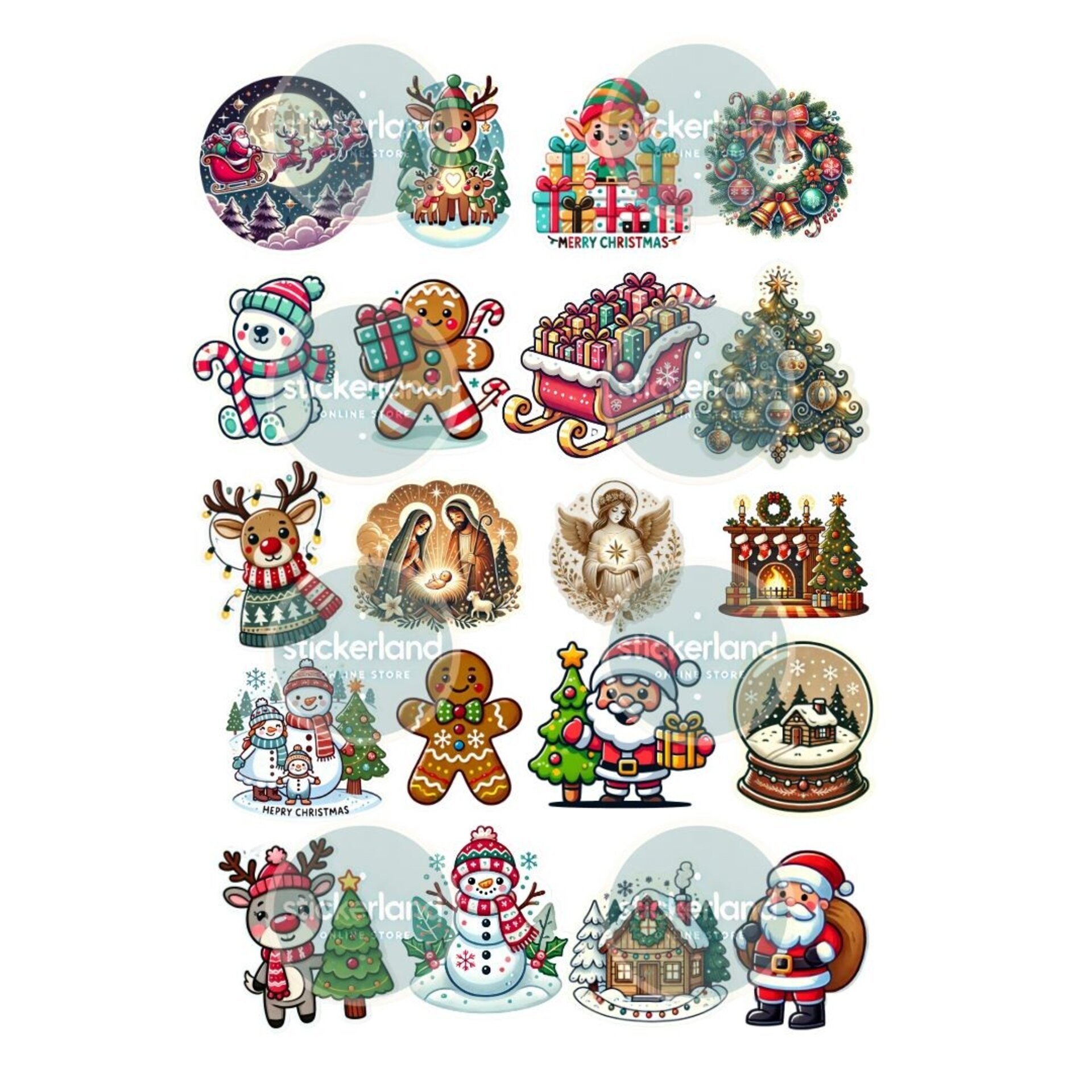 Pack digital 20 stickers navideños variados (set 2) - 2